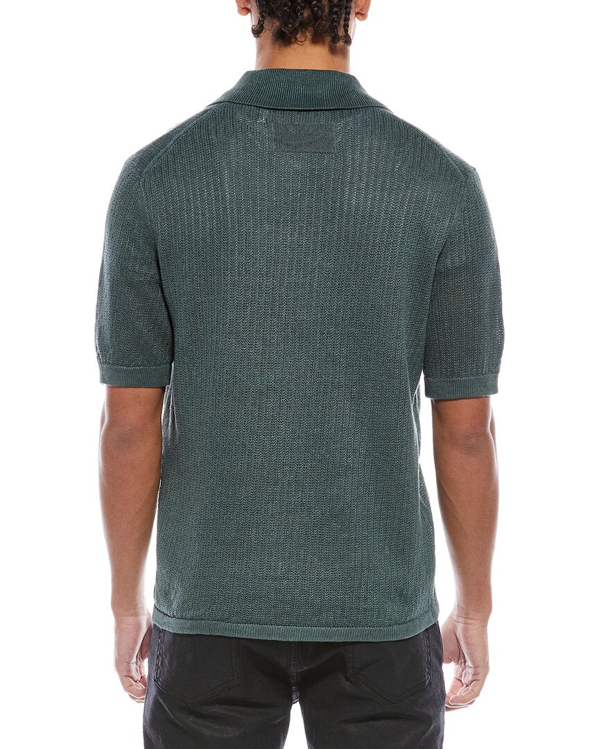 Helmut Lang Zip Linen Polo Shirt