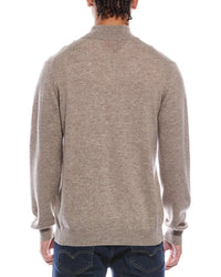 Brodie Cashmere Classic Wool & Cashmere-Blend 1/4-Zip Mock Sweater