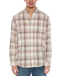 Weatherproof Vintage Plaid Button-Down Shirt Brown Multi Regular M