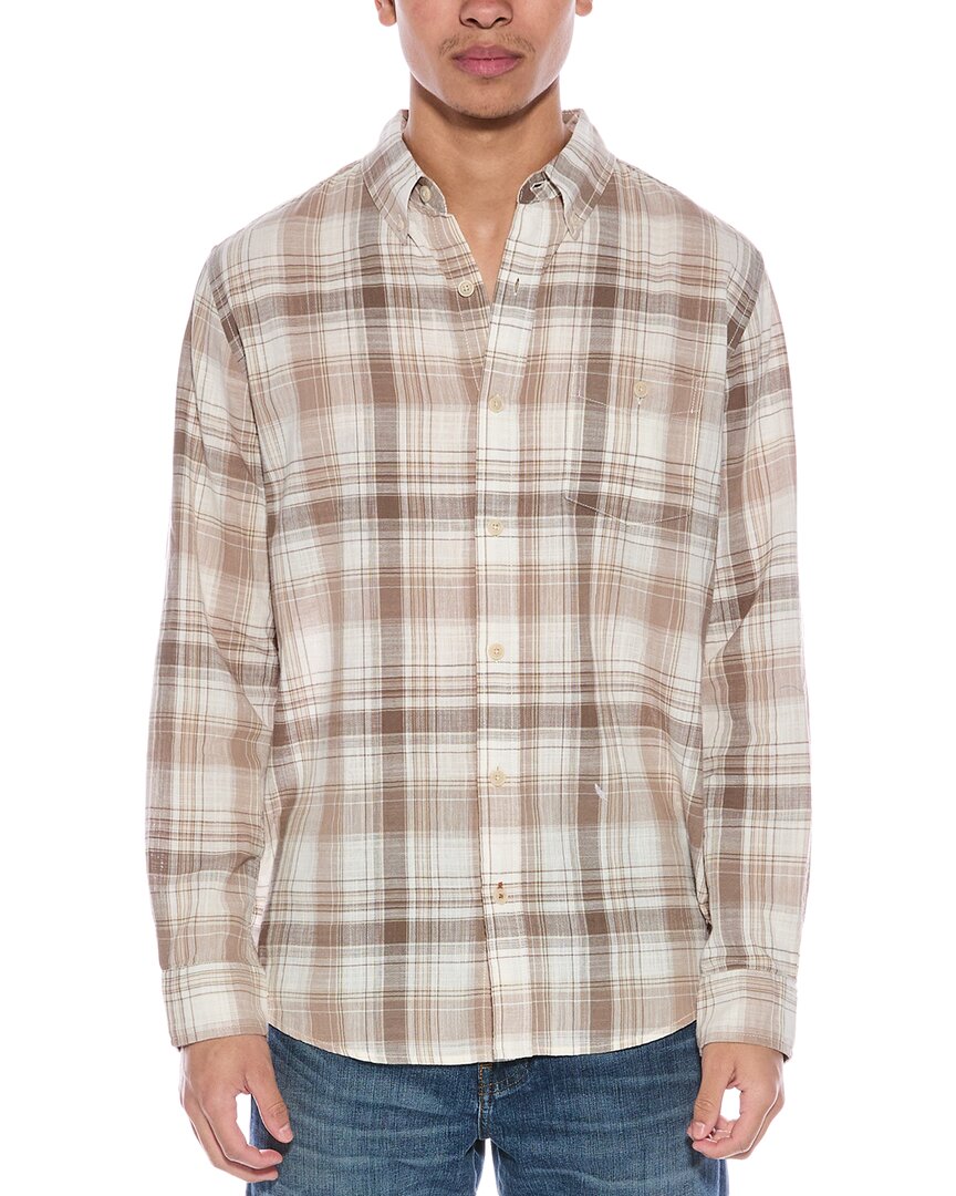 Weatherproof Vintage Plaid Button-Down Shirt Brown Multi Regular M