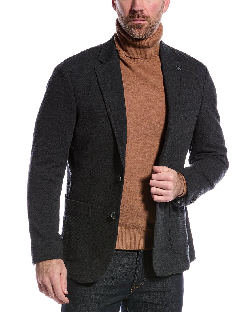 Report Collection Popcorn Textured Jacket Regular XL Grey Multi