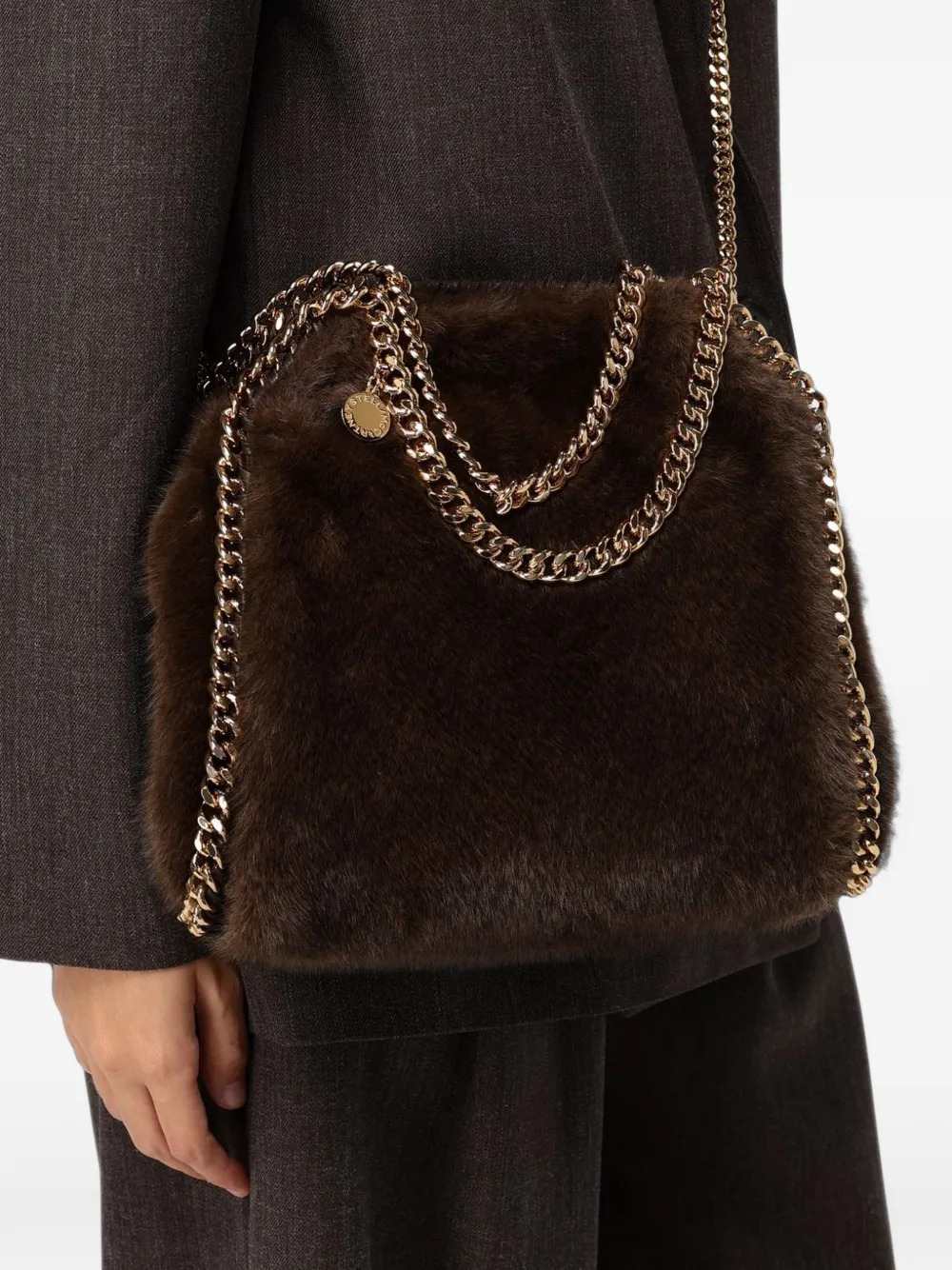 STELLA MCCARTNEY Stella Mccartney Women Falabella Mini Bag Mink Plush Fabric