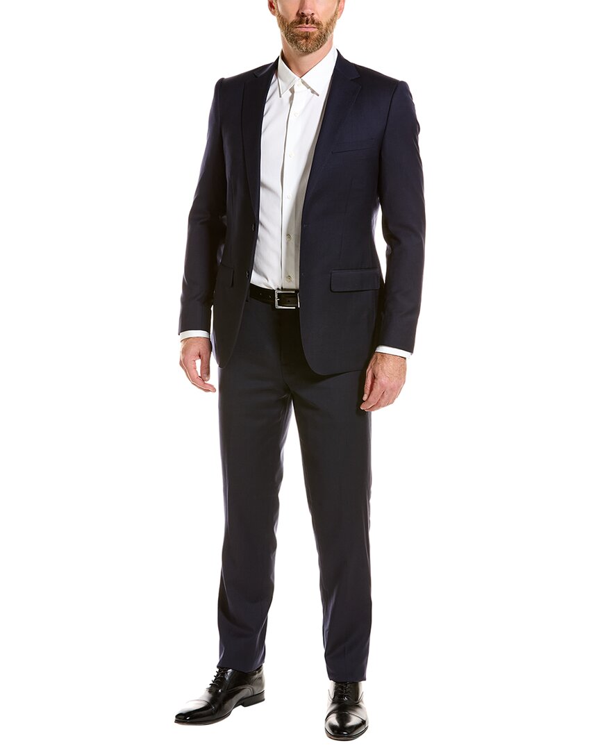 Zanetti Mens Porto Wool-Blend Suit With Flat Front Pant, 38R
