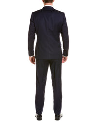 Zanetti Mens Porto Wool-Blend Suit With Flat Front Pant, 38R