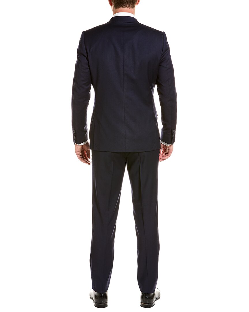Zanetti Mens Porto Wool-Blend Suit With Flat Front Pant, 38R