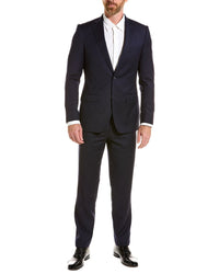 Zanetti Mens Porto Wool-Blend Suit With Flat Front Pant, 38R