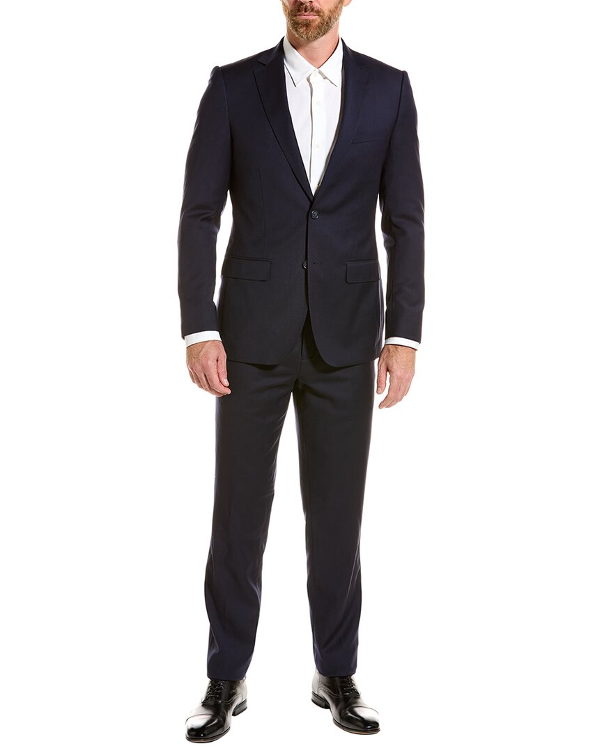 Zanetti Mens Porto Wool-Blend Suit With Flat Front Pant, 38R