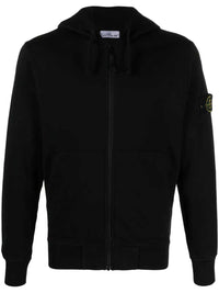 Stone Island Men Zip-Up Hoodie With Brand Logo Patch.