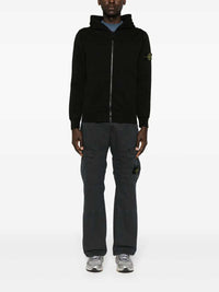 Stone Island Men Zip-Up Hoodie With Brand Logo Patch.