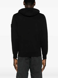 Stone Island Men Zip-Up Hoodie With Brand Logo Patch.