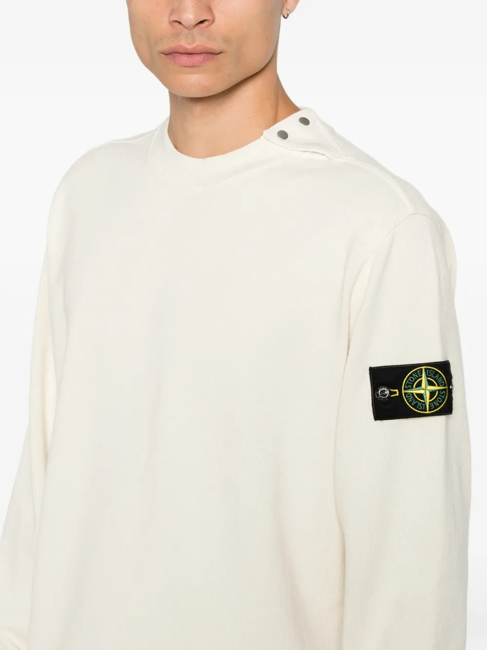 STONE ISLAND Stone Island Men Button-Detail Sweater With Logo Patch On The Shoulder
