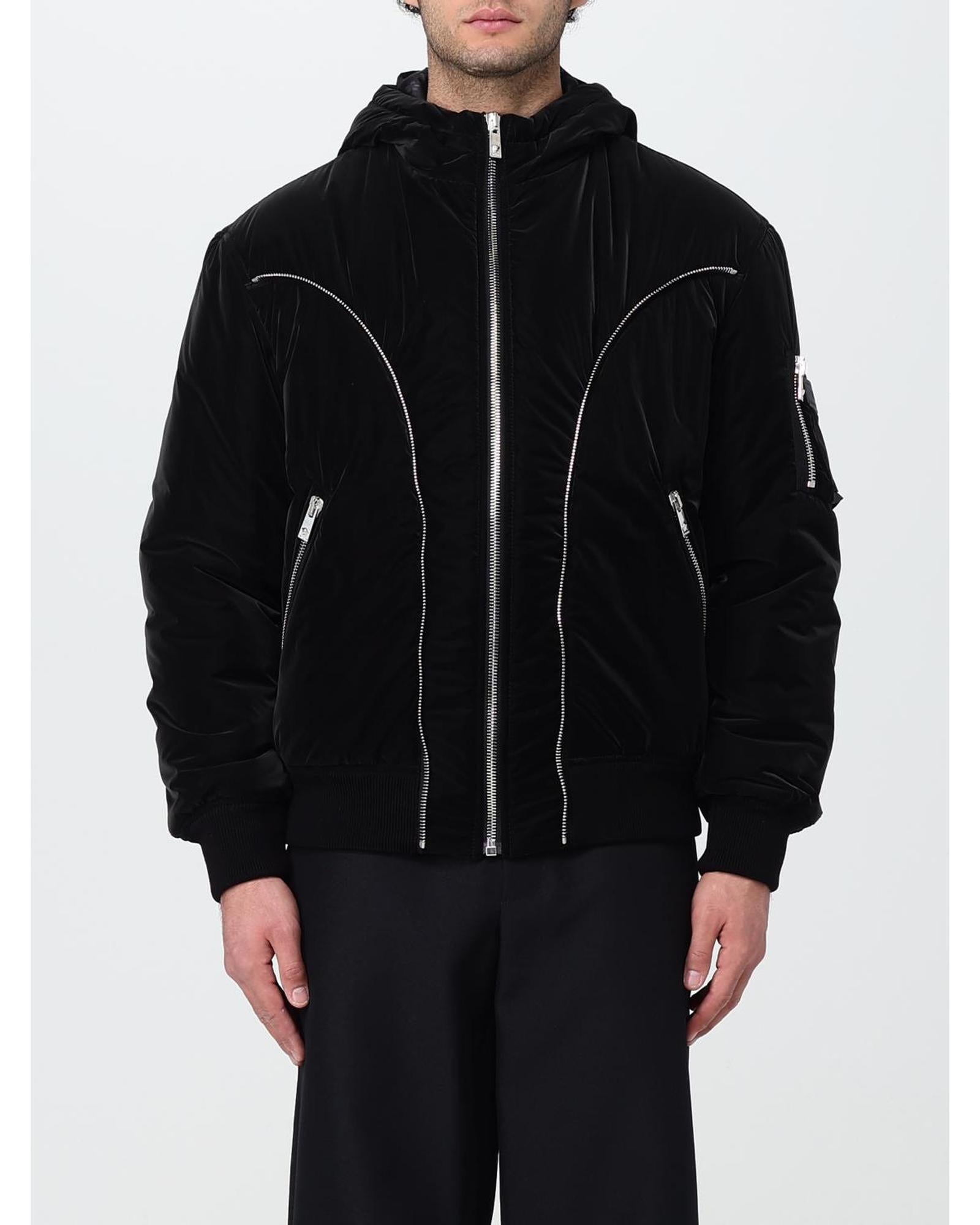 Versace Velvet Bomber Jacket Men Black