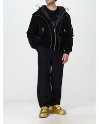 Versace Velvet Bomber Jacket Men Black