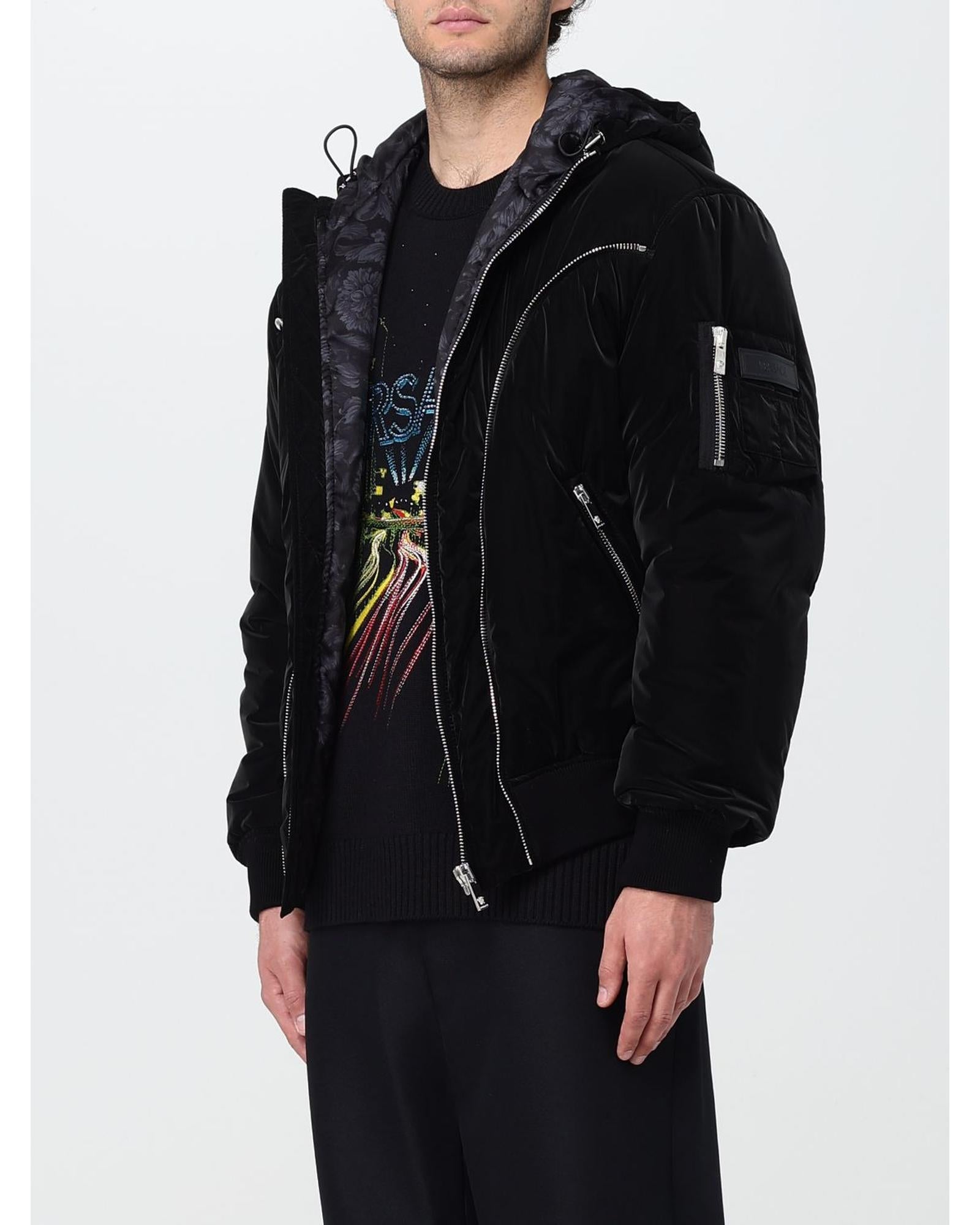 Versace Velvet Bomber Jacket Men Black