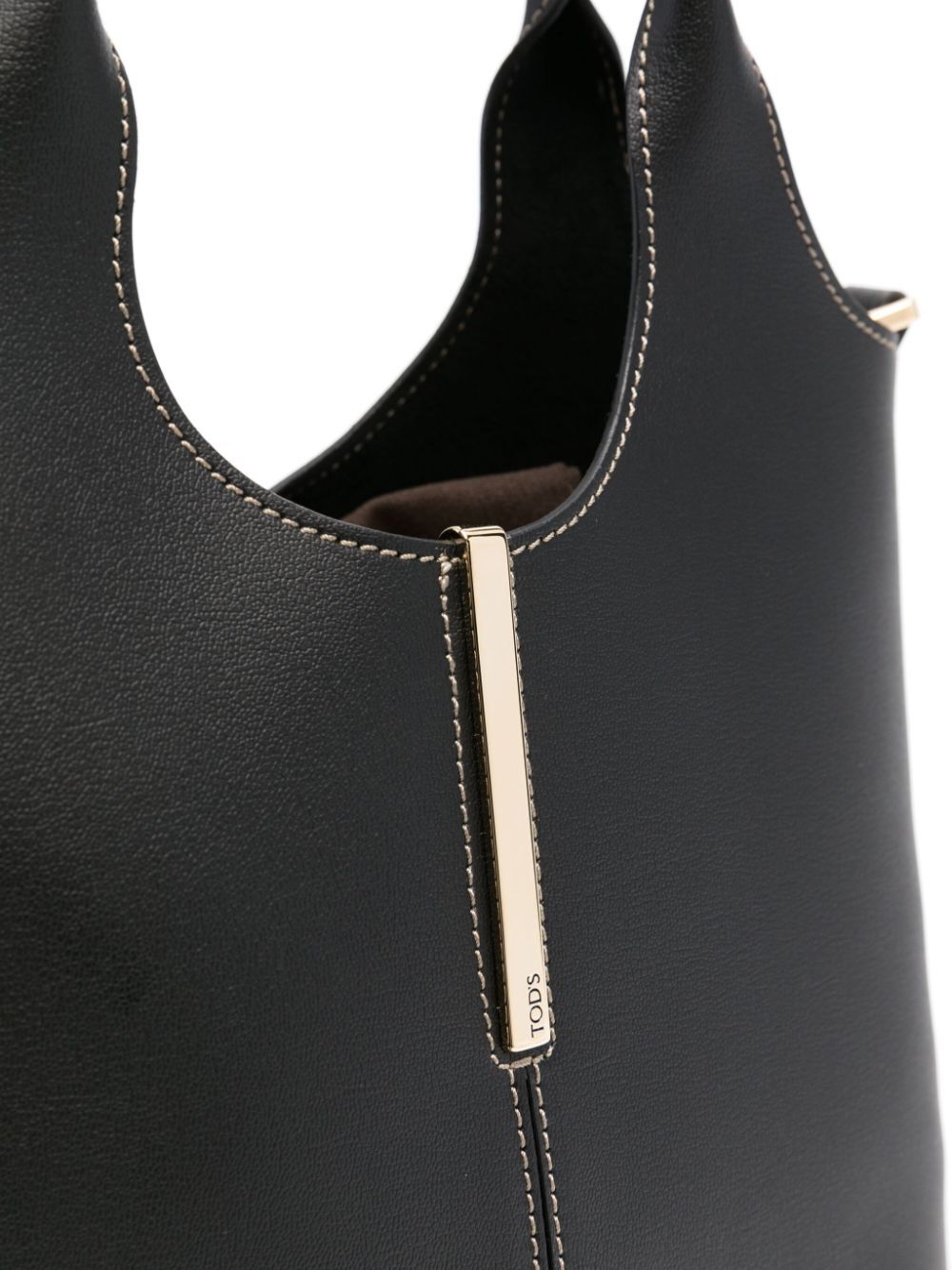 Tod's Women Leather Mini Tote Bag With Branded Metal Bar Accessory