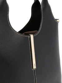 TOD`S Leather Mini Tote Bag With Branded Metal Bar Accessory Women