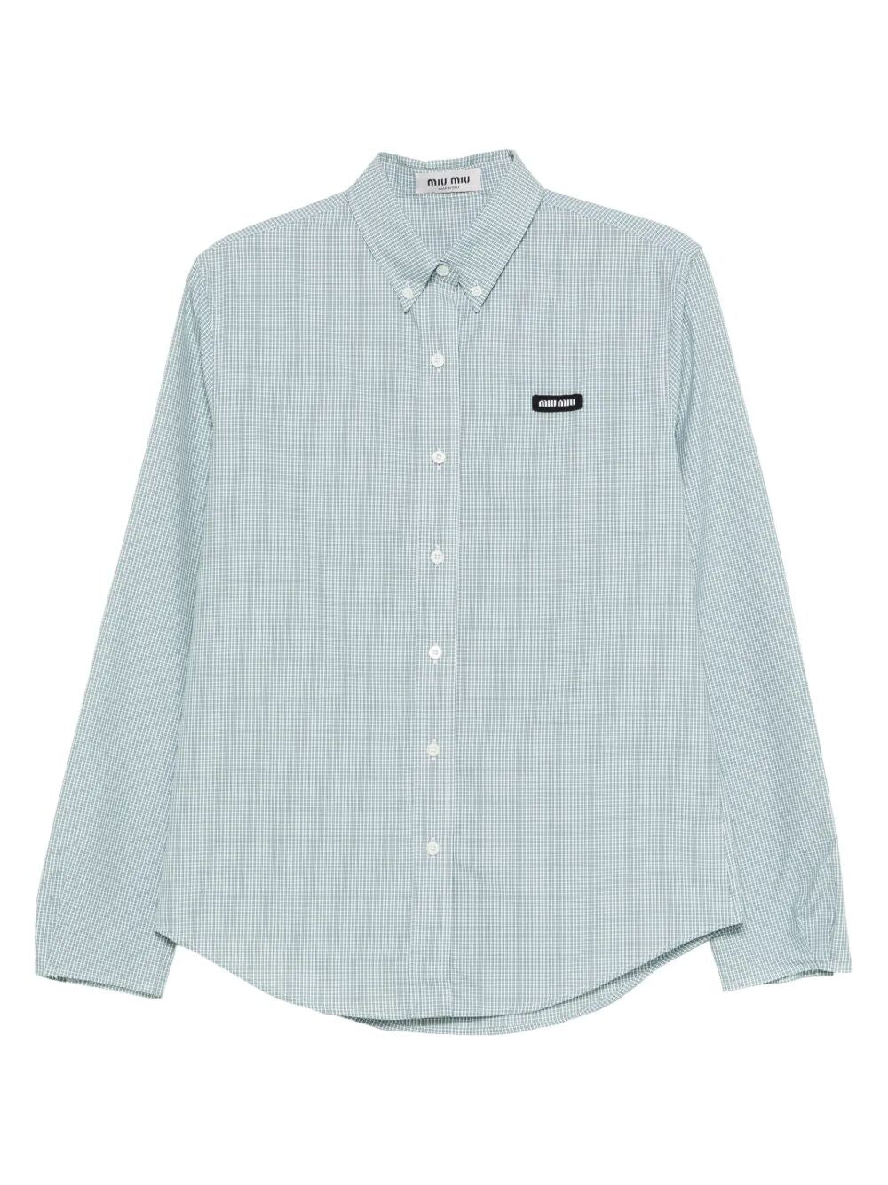 MIUMIU Check Pattern Poplin Shirt Women