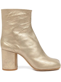 Maison Margiela Women Tabi Metallic Leather Ankle Boots