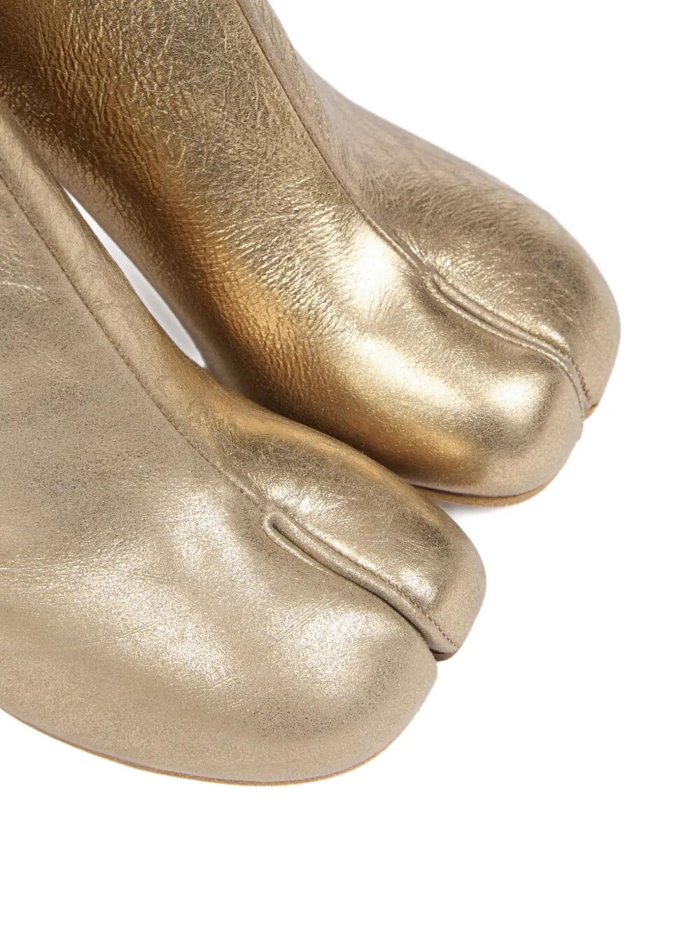 Maison Margiela Women Tabi Metallic Leather Ankle Boots