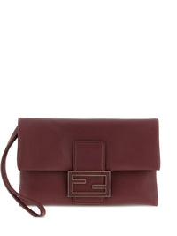 Fendi Women Nappa Leather Mamma Baguette Pouch With Chain