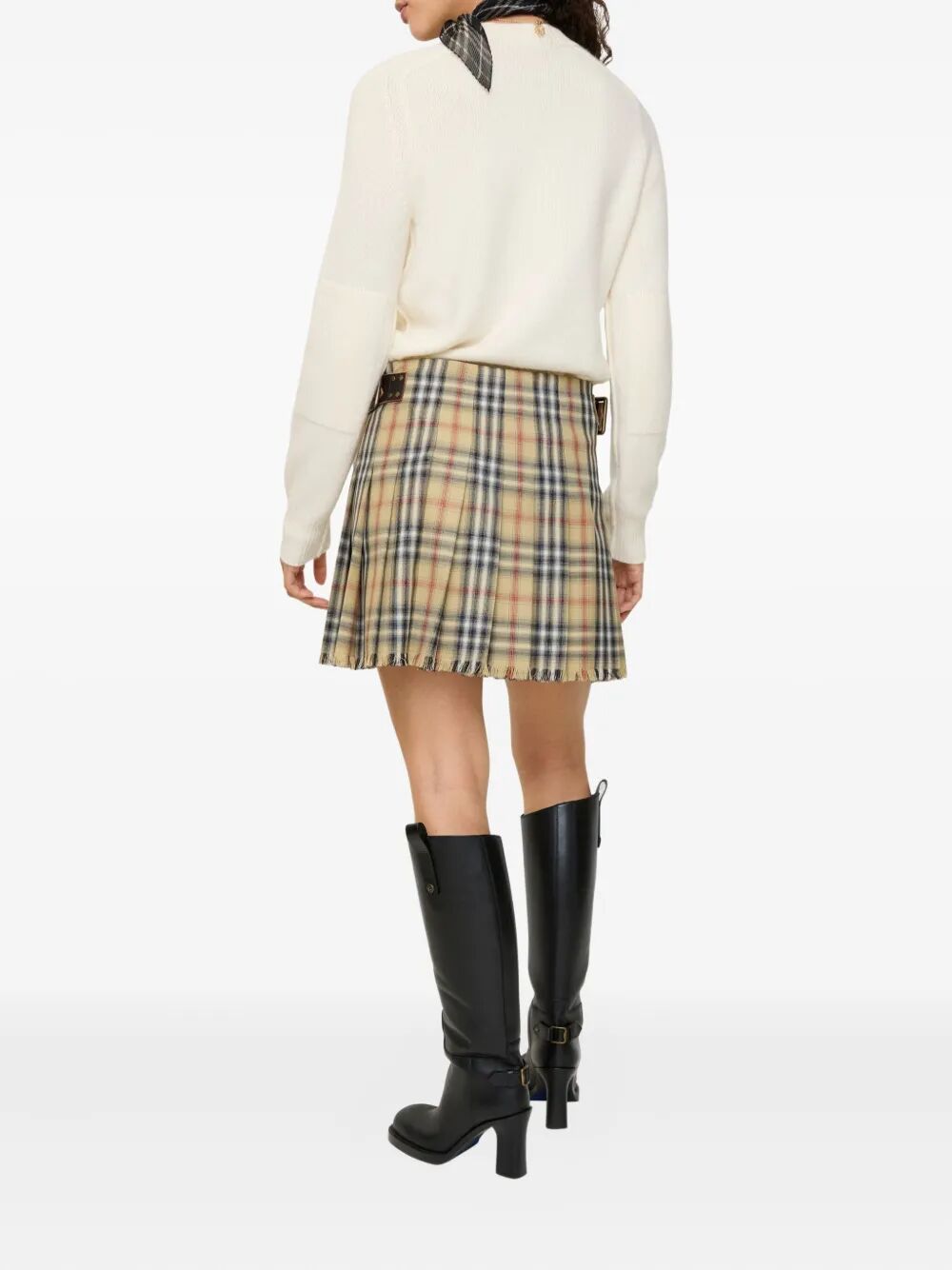Burberry Women Check Wool Mini Kilt
