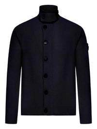 Stone Island Men High-Neck Wool Cardigan