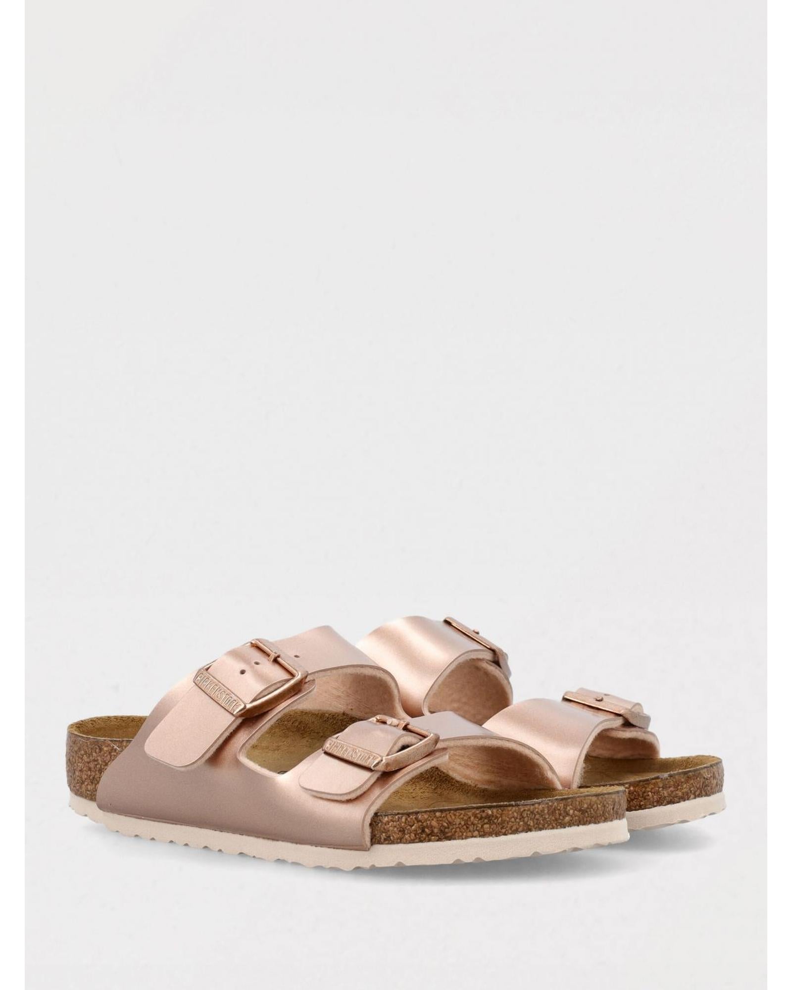 Birkenstock Arizona Metallic Rose Gold Sandals Kids Shoes