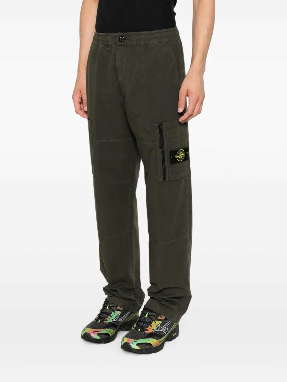 Stone Island Men Pantaloni Cargo Con Patch Logo