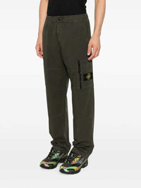 Stone Island Men Pantaloni Cargo Con Patch Logo