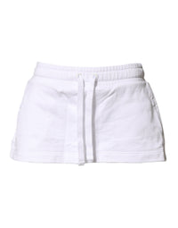 Dolce & Gabbana White Cotton Blend Mid Waist A-line Mini Women's Skirt