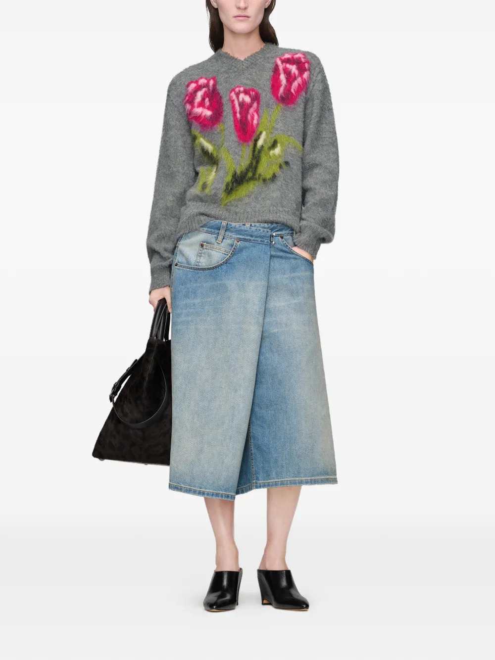 Maison Margiela Women Wrap-Style Denim Skirt
