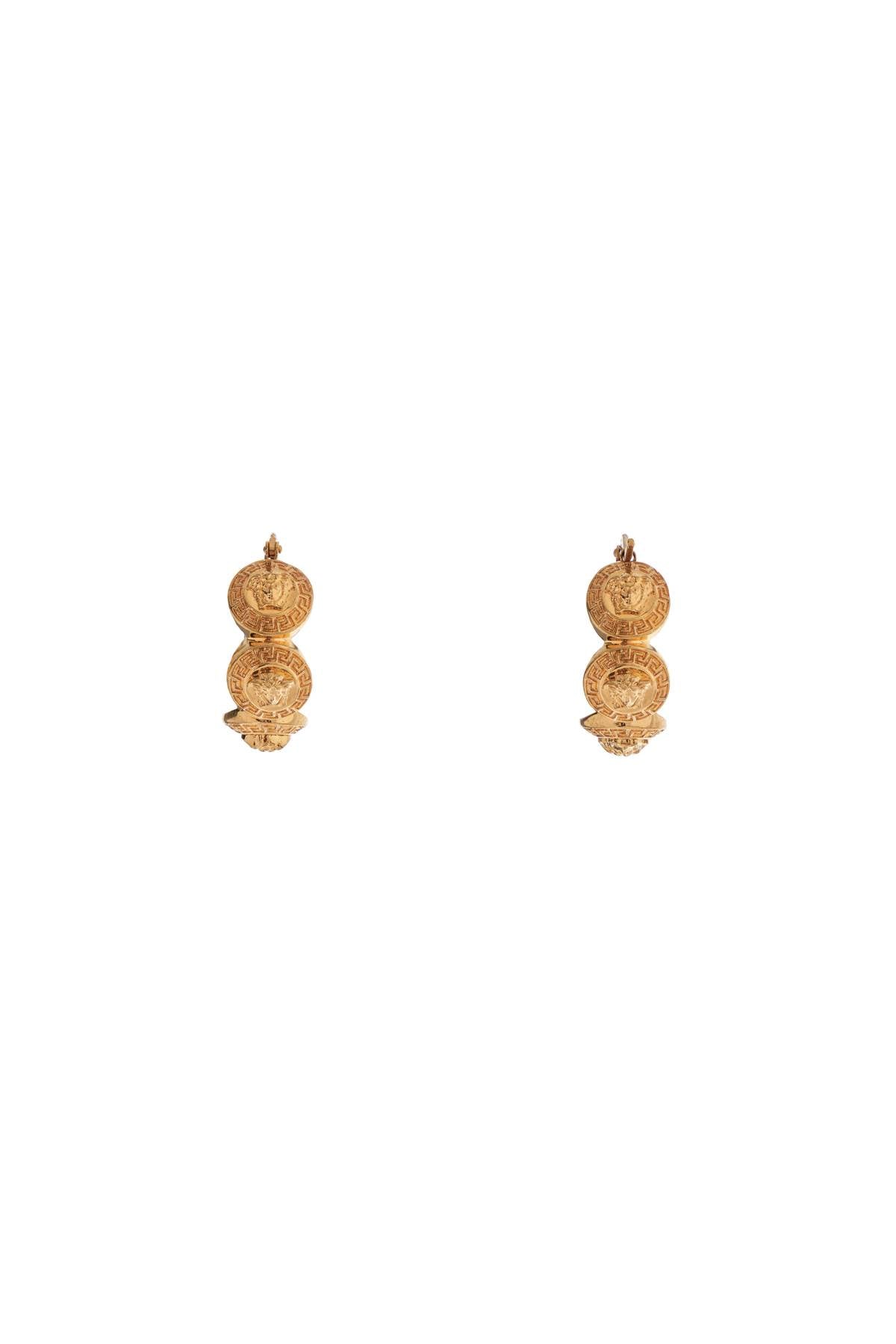 Versace Women's Geometric Metal Hoop Earrings Tribute Gold