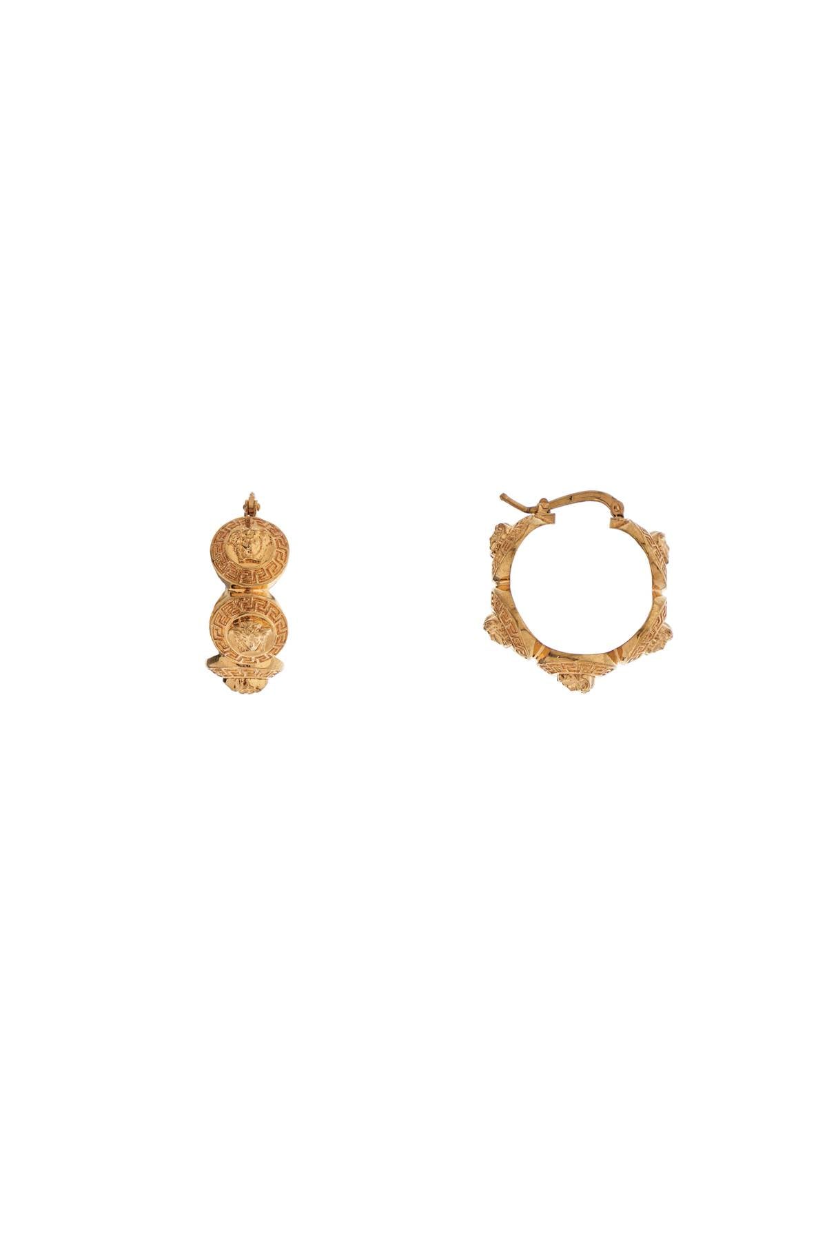 Versace Women's Geometric Metal Hoop Earrings Tribute Gold Gold