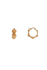Versace Women's Geometric Metal Hoop Earrings Tribute Gold Gold