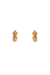 Versace Women's Geometric Metal Hoop Earrings Tribute Gold