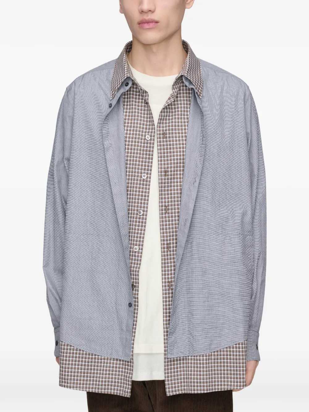 MAISON MARGIELA Maison Margiela Men Double-Layered Checked Shirt
