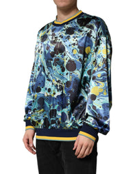 Dolce & Gabbana Multicolor Marble Print Pullover Men's Sweater