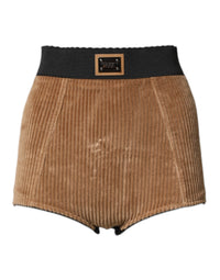 Dolce & Gabbana Dolce & Gabbana Brown Cotton High Waisted Hot Pants Women's Shorts