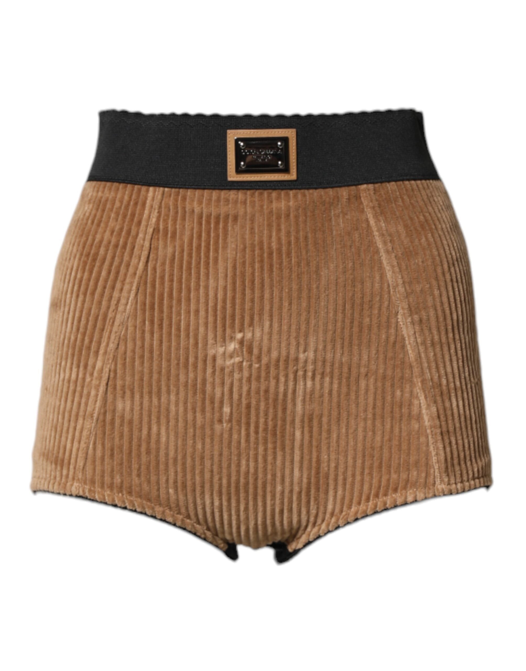 Dolce & Gabbana Dolce & Gabbana Brown Cotton High Waisted Hot Pants Women's Shorts
