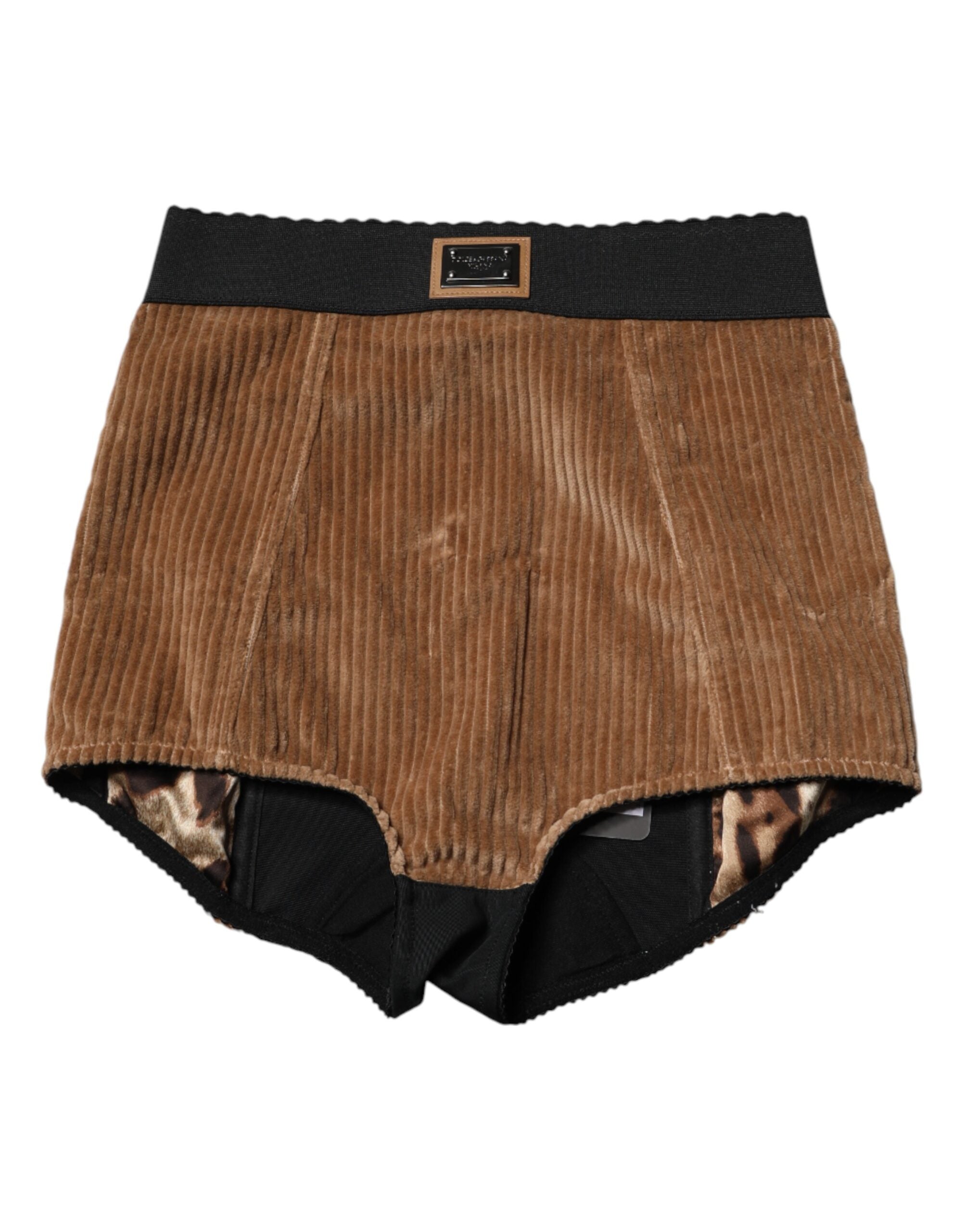 Dolce & Gabbana Dolce & Gabbana Brown Cotton High Waisted Hot Pants Women's Shorts