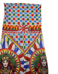 Dolce & Gabbana Multicolor Carretto Leggings High Waist Women's Pants