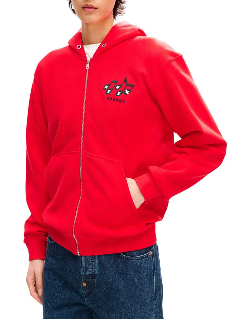 Kenzo Men `Kenzo Sounds` Cotton Zip-Up Hoodie