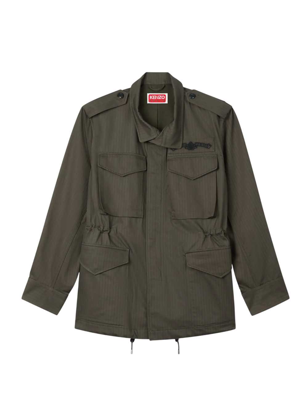 Kenzo Men `Kenzo Paris Emblem` Cotton Herringbone Military Jacket