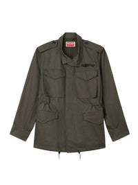 Kenzo Men `Kenzo Paris Emblem` Cotton Herringbone Military Jacket