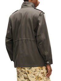 Kenzo Men `Kenzo Paris Emblem` Cotton Herringbone Military Jacket