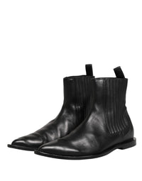 Dolce & Gabbana Black Chelsea Men Short Ankle Boots Men's Shoes