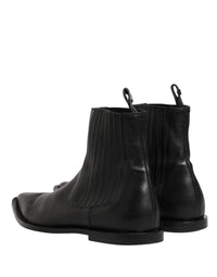 Dolce & Gabbana Black Chelsea Men Short Ankle Boots Men's Shoes