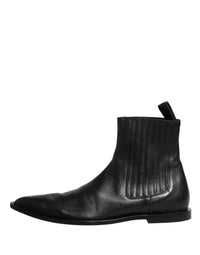 Dolce & Gabbana Black Chelsea Men Short Ankle Boots Men's Shoes