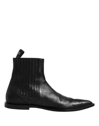 Dolce & Gabbana Black Chelsea Men Short Ankle Boots Men's Shoes