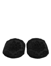 Dolce & Gabbana Dolce & Gabbana Black Logo Embroidered Slippers Flats Men's Shoes